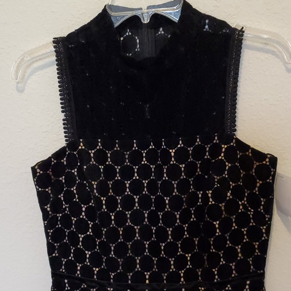 Shoshanna Velvet Polka-Dot Cocktail Dress - Picture 4 of 7